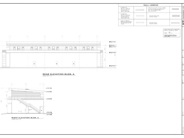 BUILDING A RIGHT AND REAR ELEVATIONS